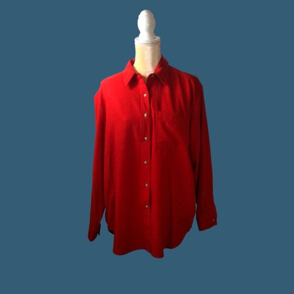 Crazy Horse (A Liz Claiborne Company) Red Button Down Shirt Size Large